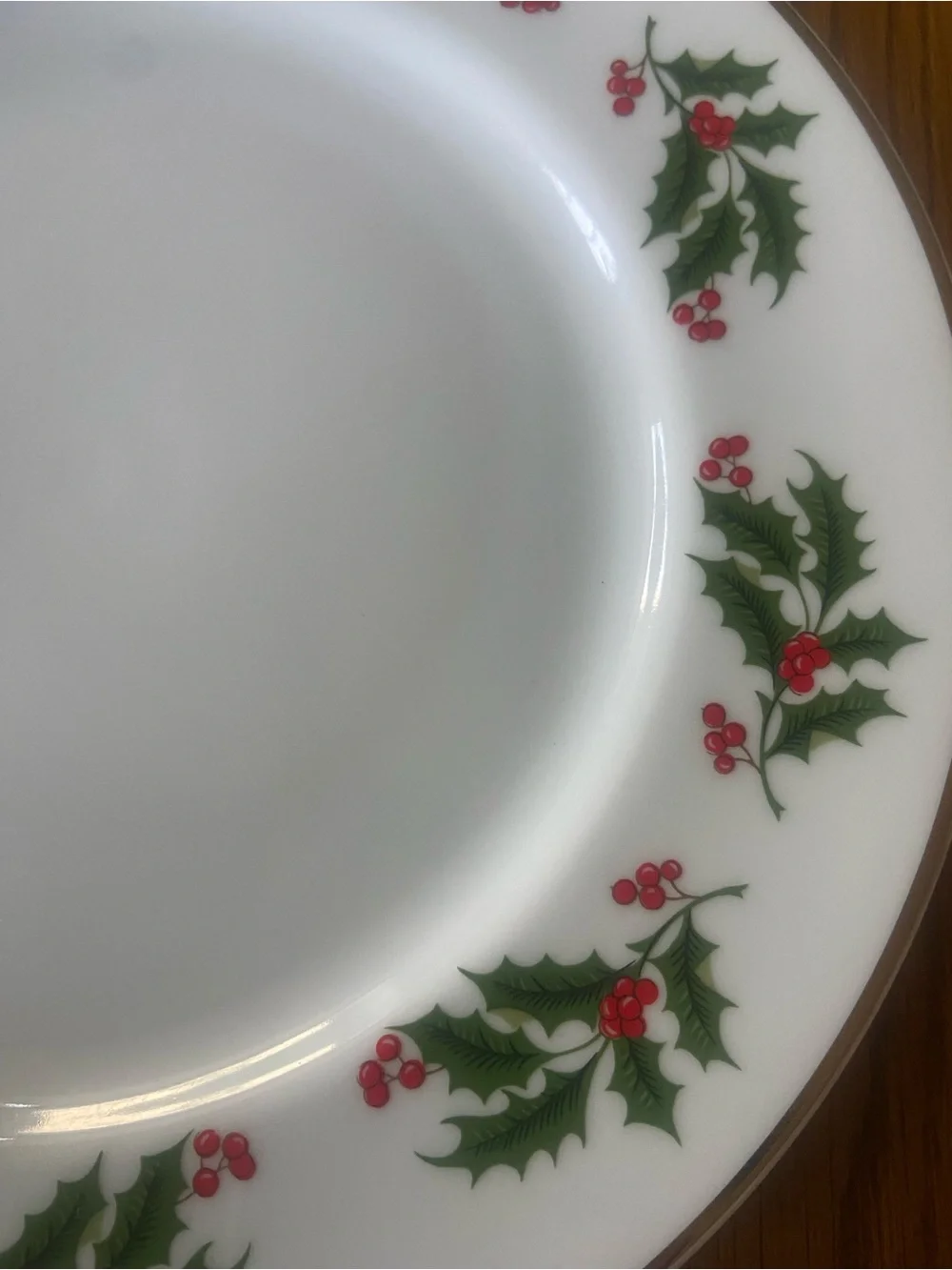 2 Holiday Holly Berries Fine China Dinner Plates- Made in Japan